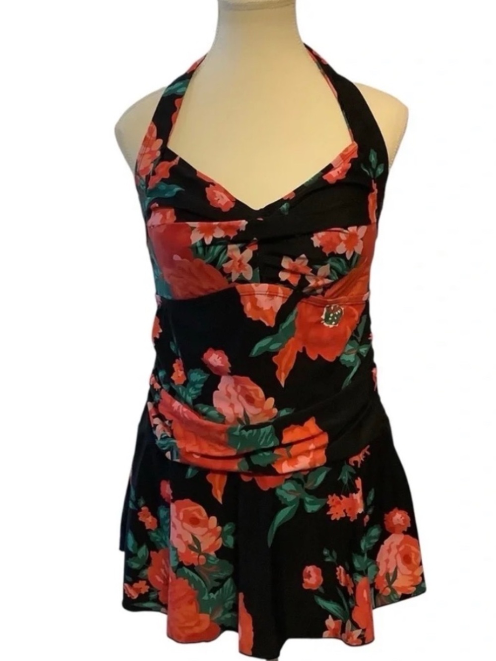 Meet.Curve one-piece size XL adjustable strap ruched V-neck swimsuit